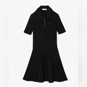 Lacoste Women's 3D Rib Knit Zip-Up Polo Dress